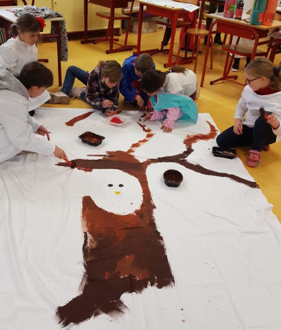 Création du décor pour le spectacle de Noël